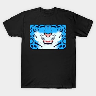 Blue Snow Leopard Face T-Shirt